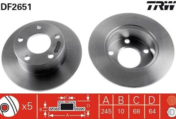 DISQUE DE FREIN AR 5T A4