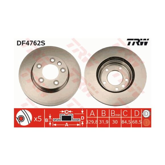 DISQUE DE FREIN AV G TOUAREG 2004